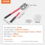 Battery Cable Lug Crimping Tool, 10-1/0AWG Aluminum Terminal Battery Lug Crimper, with 60PCS Aluminum Ring Connectors Terminals 