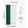 gårdhegn, 1,2 x 25 m, 2 x 4 i mesh 2,1 mm galvaniseret