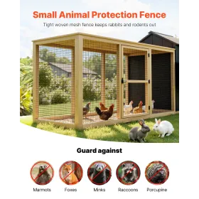 VEVOR hardwareklud 61 cm x 7,62 m, 2 x 3 tommer mesh 16 gauge galvaniseret trådnetrulle, vejrbestandig vinylbelagt kyllingetråd