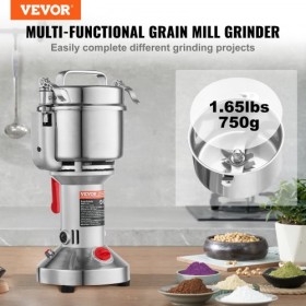 750g Commercial Spice Grinder Electric Grain Mill Grinder High Speed