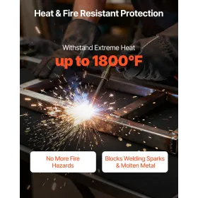 VEVOR Carbon Felt Welding Blankets, 2-Pack 508mm x 914mm Flame Retardant Welding Blanket, Up to 1800°F Heat Resistant Safety Pro