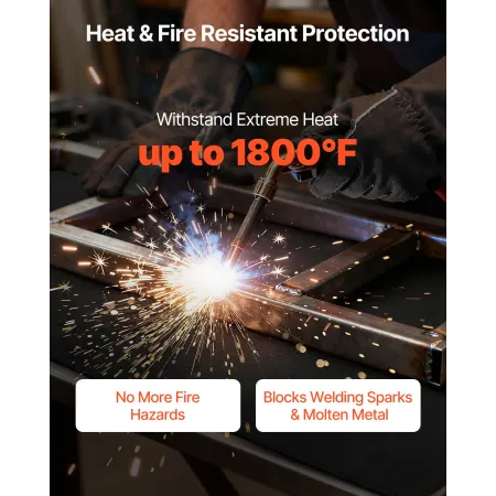 VEVOR Carbon Felt Welding Blankets, 2-Pack 508mm x 914mm Flame Retardant Welding Blanket, Up to 1800°F Heat Resistant Safety Pro