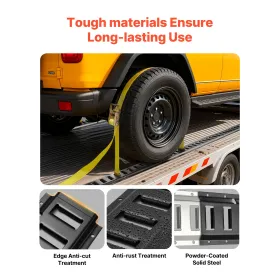 E-Track Tie-Down Rail Kit, 4 Pack 0.6 m E Track Rails, 20 Pcs Includes 2 Ratchet Straps & 4 O-Rings & 4 Tie-Offs with D-Ring & 2