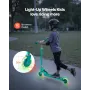 Kick Scooter for Kids Ages 3+, 2-Wheel Toddler Scooter with Light-Up Wheels, Adjustable Height Handlebar, Wide Anti-Slip Deck, F