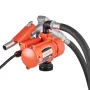 Fuel Transfer Pump, 12V DC 57 L/min, Cast Iron Diesel Transfer Pump Kit, with Manual Nozzle, Discharge Hose, Overheat Protection