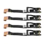Wheel Chock Tie-Down Kit, Tire-Style Trailer Tie Down Strap, Car Tie Down Kit with Flat Hook, Break Strength 4540 kg & Working L