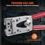 Battery Cable Lug Crimping Tool, 10-1/0AWG with Cable Cutter and 48PCS Copper Ring Terminals, 6 Wire Sizes Crimping Die and 100p