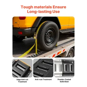 VEVOR E-Track Tie-Down Rail Kit, 4 pakke 2,3 m E Track Rails, 26 stk. Indeholder 2 skraldestropper & 8 O-ringe & 8 Tie-Offs med