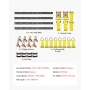 E-Track Tie-Down Rail Kit, 4 Pack 2.3 m E Track Rails, 26 Pcs Includes 2 Ratchet Straps & 8 O-Rings & 8 Tie-Offs with D-Ring & 8