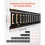 E-Track Tie-Down Rail Kit, 8 Pack (1.5m+1.2m+0.6m+0.3m) E Track Rails, 36 Pcs Includes 2 Ratchet Straps & 8 O-Rings & 8 Tie-Offs