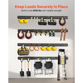 VEVOR E-Track Tie-Down Rails, 4 Pack, 2.3 m E Track Rails Secures Cargo & Heavy Loads Up to 909 kg, Trailer Tie-Down System Suit