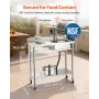 Stainless Steel Utility Sink, Rolling Single Bowl Commercial Kitchen Sink with Wheels, Faucet and Hot & Cold Water Pipe, Utility