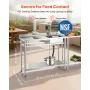 Stainless Steel Utility Sink, Free Standing Single Bowl Commercial Kitchen Sink with Faucet, Utility Left Basin Workbench with H