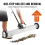 24.9 kg Rolling Magnetic Sweeper with Wheels,Push-Type Magnetic Pick Up Sweeper, 24-inch Large Magnet Pickup Lawn Sweeper with T