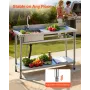Stainless Steel Utility Sink, Freestanding Single Bowl Commercial Kitchen Sink with Faucet, Utility Right Basin Workbench with H