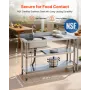 Stainless Steel Utility Sink, Free Standing Single Bowl Commercial Kitchen Sink with Faucet and Hot & Cold Water Pipe, Dual Stor
