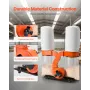 VEVOR Dust Collector, 1550 CFM 2.5 Micron Vortex Cone Dust Collectors, 3.0HP Sawdust Collection System with Two 132.5L Dusts Col