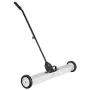 24.9 kg Rolling Magnetic Sweeper with Wheels,Push-Type Magnetic Pick Up Sweeper, 24-inch Large Magnet Pickup Lawn Sweeper with T