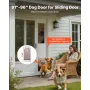 Dog Door for Sliding Glass Door, 2311-2439 mm Adjustable Height, Aluminum Alloy Frame with Metal Rotating Hinges, Secure Lock De