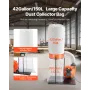 VEVOR Dust Collector, 1100 CFM 2.5 Micron Vortex Cone Dust Collectors, 1.5HP Sawdust Collection System with132.5L Dusts Collecto