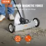 20.4 kg Rolling Magnetic Sweeper with Wheels, Push-Type Magnetic Pick Up Sweeper, 18-inch Large Magnet Pickup Lawn Sweeper, Magn