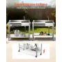 Stainless Steel Utility Sink, Rolling Single Bowl Commercial Kitchen Sink with Wheels, Faucet and Hot & Cold Water Pipe, Utility