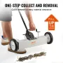 20.4 kg Rolling Magnetic Sweeper with Wheels, Push-Type Magnetic Pick Up Sweeper, 18-inch Large Magnet Pickup Lawn Sweeper, Magn