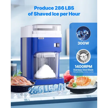 kommerciel isbarbermaskine, 1,91QT /1,8L stor elektrisk