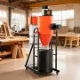 Dust Collector, 763 CFM 1 Micron Cyclone Dust Collector, 1.5HP Dusts Separator with 47.32L Dust Collector Bag & Base Stand, Smar