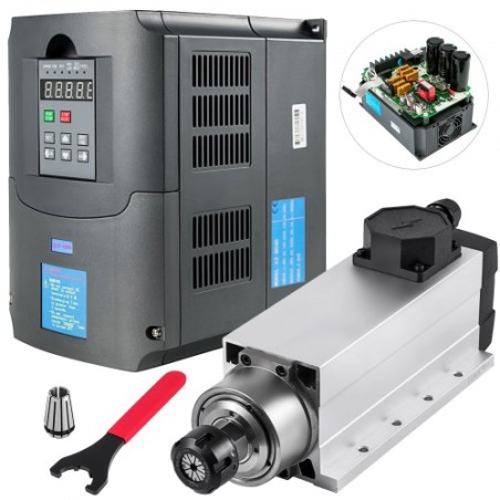 4KW ER25 Air Cooled Spindle Motor with 4KW Variable Frequency Drive Inverter VFD Spindle Motor Kit