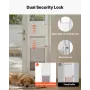 Dog Door for Sliding Glass Door, 2311-2439 mm Adjustable Height, Aluminum Alloy Frame with Metal Rotating Hinges, Lock Design, 2