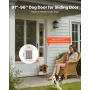 Dog Door for Sliding Glass Door, 2311-2439 mm Adjustable Height, Aluminum Alloy Frame with Metal Rotating Hinges, Lock Design, 2