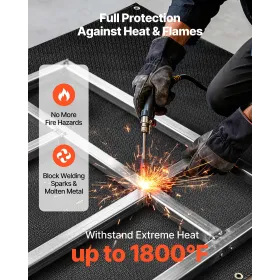 VEVOR Welding Blanket, 1829mm x 2438mm Silicone Coated Fiberglass Welding Blanket, 1800°F Heat Resistant Safety Protection Blank