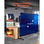 VEVOR Welding Screen with Frame, 1.74 x 2.34m Welding Curtain Screen, Flame-Resistant Vinyl Protection Screens with Lockable Swi
