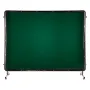Welding Screen with Frame, 3-Panel 1.74 x 2.34m Welding Curtain Screen, Flame-Resistant Vinyl Protection Screens with 12 Wheels 