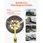 Wheel Chock Tie-Down Kit, Tire-Style Trailer Tie Down Strap, Car Tie Down Kit with Spring Hook, Break Strength 4540 kg & Working
