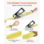 Wheel Chock Tie-Down Kit, Tire-Style Trailer Tie Down Strap, Car Tie Down Kit with Spring Hook, Break Strength 4540 kg & Working