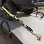 Wheel Chock Tie-Down Kit, Tire-Style Trailer Tie Down Strap, Car Tie Down Kit with Spring Hook, Break Strength 4540 kg & Working