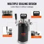Beer Growler Tap System, 64Oz 1.89L Mini Keg, 304 Stainless Steel Pressurized Beer Growler, Keg Growler with Pressure Display, C