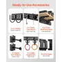E-Track Tie-Down Rail Kit, 4 Pack 0.4 m E Track Rails, 2 U-Shaped Hooks, 2 Tool Holders, 2 Track Shelf Brackets, 2 Tire Holders,