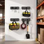 E-Track Tie-Down Rail Kit, 4 Pack 0.4 m E Track Rails, 2 U-Shaped Hooks, 2 Tool Holders, 2 Track Shelf Brackets, 2 Tire Holders,