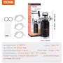 Øl Growler Tap System, 64oz 1,89L Mini Keg, 304 Rustfrit stål