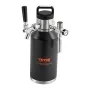 Beer Growler Tap System, 64Oz 1.89L Mini Keg, 304 Stainless Steel Pressurized Beer Growler, Keg Growler with Pressure Display, C