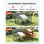Metal Chicken Coop for 4-6 Chickens, 1 x 2 x 1 m, Small Chicken Cage with Waterproof Cover & Double Doors, Spire Roof Poultry Ru
