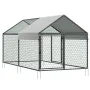 Metal Chicken Coop for 4-6 Chickens, 1 x 2 x 1 m, Small Chicken Cage with Waterproof Cover & Double Doors, Spire Roof Poultry Ru