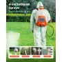 Battery Powered Backpack Sprayer, 16L Electric Lawn Sprayer with 8 Nozzles & 2 Telescopic Wands, 90PSI Adjustable Pressure, 4-6 