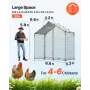 VEVOR Large Metal Chicken Coop, 2 x 1 x 2 m, Walk-in Chicken Run House with Waterproof Cover & Sturdy Frame, Spire Roof Poultry 