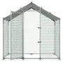 Large Metal Chicken Coop, 2 x 1 x 2 m, Walk-in Chicken Run House with Waterproof Cover & Sturdy Frame, Spire Roof Poultry Cage D