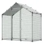 Large Metal Chicken Coop, 2 x 1 x 2 m, Walk-in Chicken Run House with Waterproof Cover & Sturdy Frame, Spire Roof Poultry Cage D