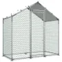 VEVOR Large Metal Chicken Coop, 2 x 1 x 2 m, Walk-in Chicken Run House with Waterproof Cover & Sturdy Frame, Spire Roof Poultry 